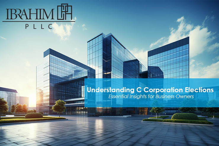 Business owner discussing C Corporation election, double taxation, and foreign ownership rules with a professional advisor